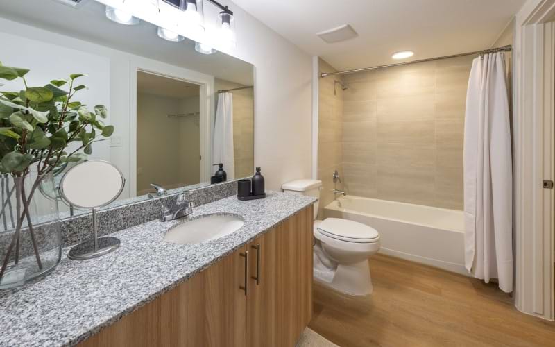a bathroom with light